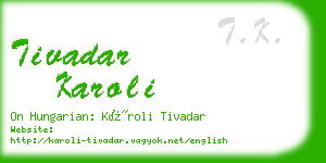 tivadar karoli business card